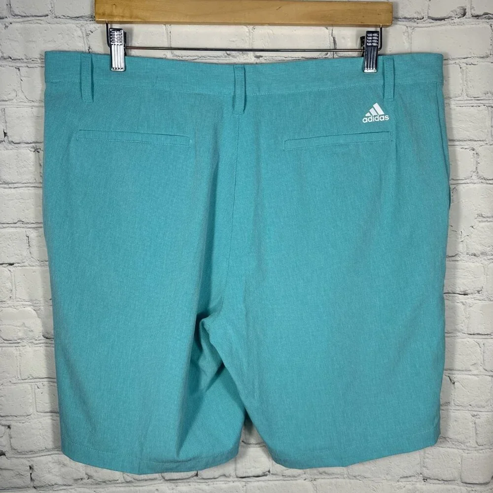 Adidas Crosshatch Performance Golf Shorts Mens Size 38 Semi‎ Mint Green